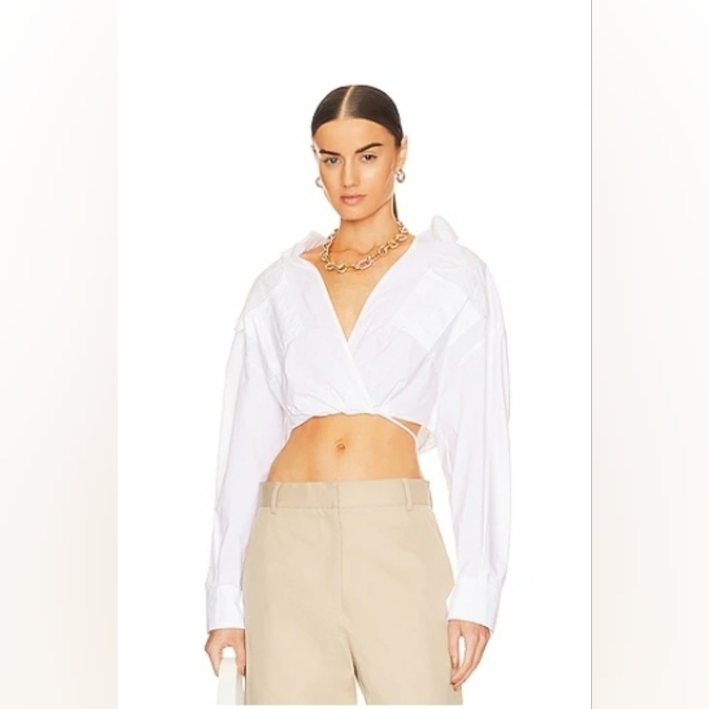 A.L.C. White Crop Top